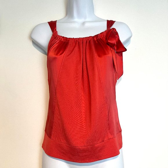 Ann Taylor - Gathered Hot Pink/Coral Tank Top - Picture 1 of 6